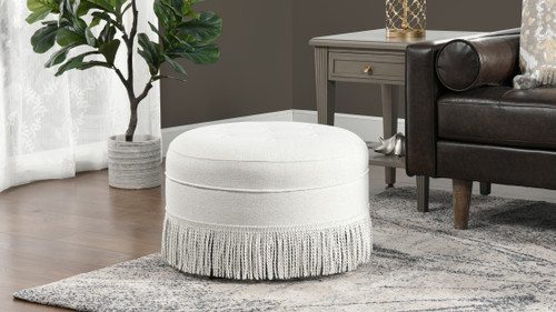 Yolanda Upholstered Round Accent Ottoman B