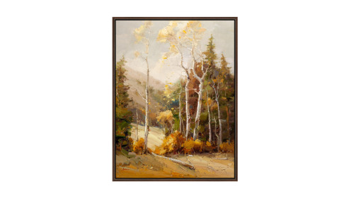 Golden Aspen 2 50x38 Framed Abstract Landscape Giclee Art Print 1