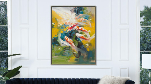 Koi 2 50x38 Framed Abstract Koi Fish Giclee Art Print 2