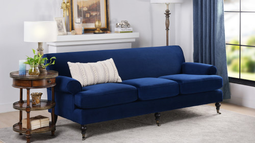 Alana Lawson Recessed Arm Sofa, Navy Blue 2