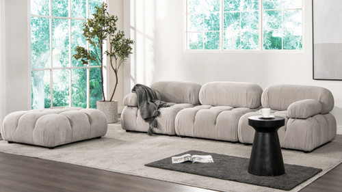 Marcel 109.5" Modular Modern 3-Piece Sofa, Pebble Gray 2