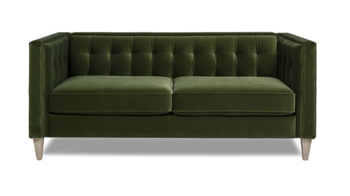 James 74" Modern Tuxedo Sofa, Olive Green