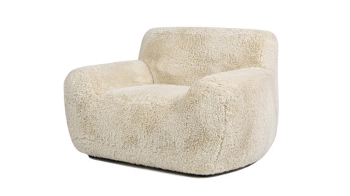 Summit 49" Mongolian Sheepskin Overstuffed Arm Chair, Cream Beige 1