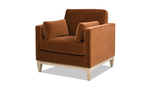 Knox 36" Modern Farmhouse Arm Chair, Burnt Orange 1