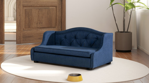 Robin 35" Tufted Wingback Pet Sofa Bed, Medium, Pacific Blue 2