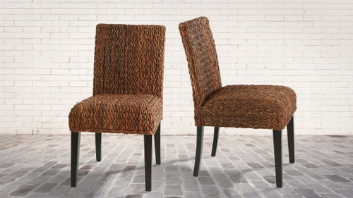 Fontane Woven Dining Side Chair, Set of 2, Rich Brown 2