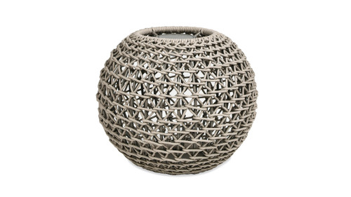 Willow 20" Large Indoor/Outdoor Woven Globe Lantern with LED Rechargeable Light, Light Beige 1