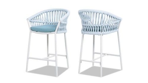 Maiden 27" Set of 2 Patio Counter Stool, Sky Blue 1