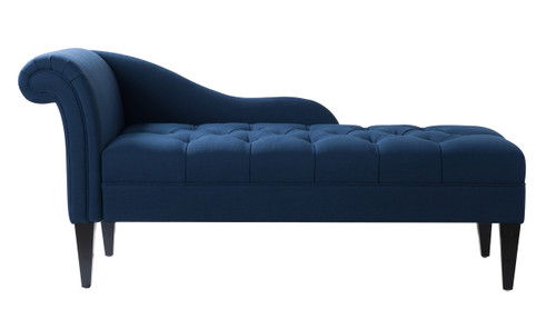 Harrison Tufted Chaise Lounge, Midnight Blue 1