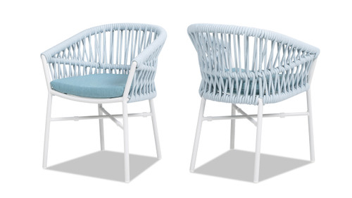 Maiden 24" Set of 2 Patio Dining Chair, Sky Blue 1