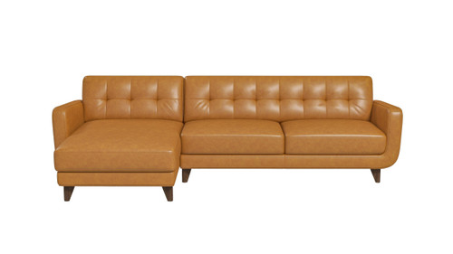 Ellery 113" Genuine Leather Tufted Left-Facing Sectional Sofa