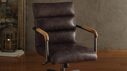 Westvale Top Grain Leather Executive Office Chair, Slate