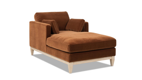 Knox 65" Modern Farmhouse Chaise Lounge Chair, Burnt Orange