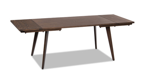 Capri 59-90.5" Solid Red Oak Wood 6-8 Seat Extendable Leaf Dining Table, Dark Brown Capri 59-90.5" Solid Red Oak Wood 6-8 Seat Extendable Leaf Dining Table, Dark Brown