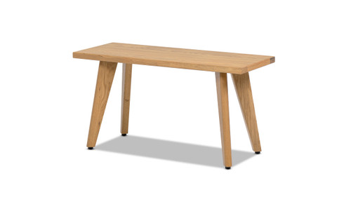 Capri 35.5" Solid Red Oak Wood Bench, Natural Brown
