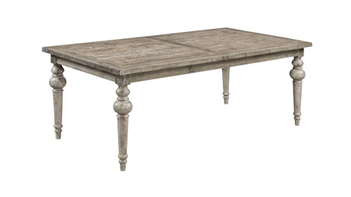 Maribelle 80"-108" Rectangular Sandstone Gray Solid Pine Extendable Dining Table with Turned Legs and Butterfly Leaf