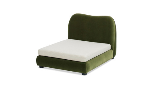 Roman 26" Upholstered Modern Pet Bed, Small to Medium Dog or Cat, Olive Green