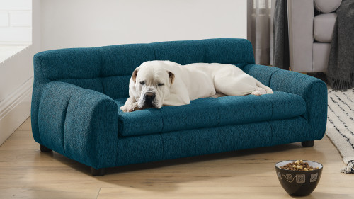 Huxley 38" Linen Upholstered Dog Sofa for Medium & Large Dogs, Blue