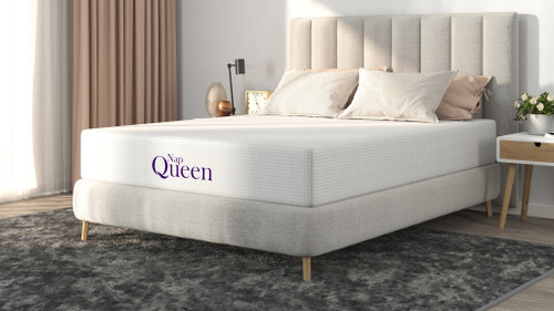 NapQueen 12" Medium Firm Charcoal Memory Foam Mattress with Silky Mesh Cover, King