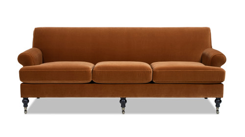 Alana 88" Lawson Three-Cushion Tight Back Sofa, Burnt Orange