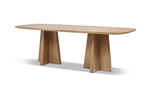 Clarence 95" Reclaimed Pine Wood 8-Seater Dining Table, Antique Natural Brown