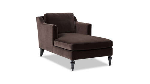 Josephine 60" Upholstered Chaise Lounge, Deep Brown
