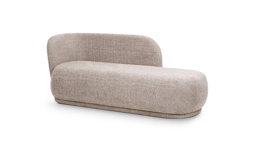 Aire 75" RAF Organic Modern Curved Chaise Lounge, Stone Taupe Chenille