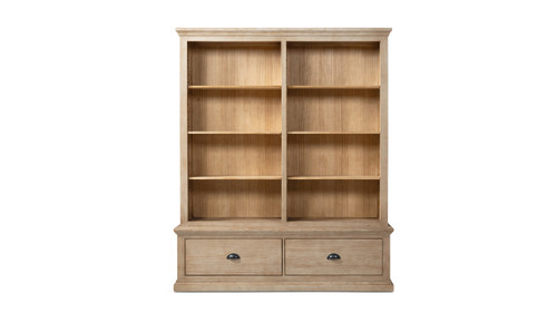 Evran 80" Tall Reclaimed Pine Storage Cabinet with Adjustable Shelving, Weathered Natural Greige