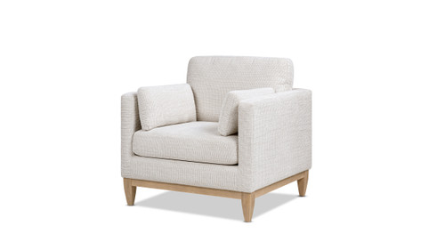 Knox 36" Modern Farmhouse Arm Chair, Stone Light Beige Chenille