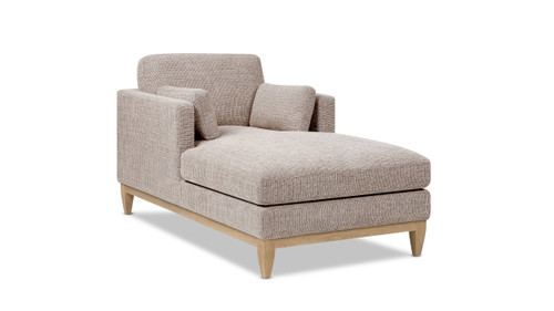 Knox 65" Modern Farmhouse Chaise Lounge Chair, Stone Taupe Chenille