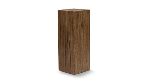 Umber 31.5" Solid Reclaimed Pine Wood Pedestal Side Table, Brown