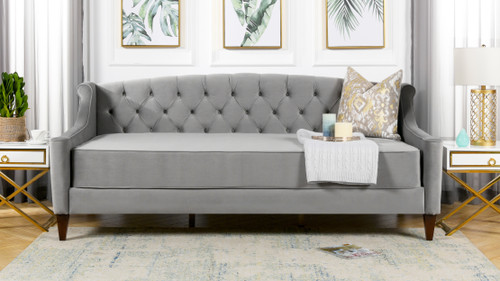 Lucy Upholstered Sofa Bed, Opal Grey 16