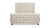 Geneva Curved Wing Upholstered Platform Bed Frame, Queen, Light Beige 6