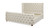 Geneva Curved Wing Upholstered Platform Bed Frame, King, Light Beige 7