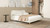 Roman Curved Headboard Upholstered Platform Bed, King, Ivory White Bouclé 10
