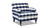 Alana 38" Lawson Accent Arm Chair Metal Casters, Blue lattice 4