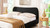 Roman Curved Headboard Upholstered Platform Bed, King, Ebony Black Bouclé 3