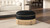 Yolanda 24" Round Upholstered Accent Ottoman, Jet Black 3