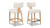 Louise 27" Split Back Upholstered Dining Counter Stool, Set of 2, Travertine Beige 3