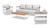 Rhodes 4pc Upholstered Teak & Aluminum Outdoor Patio Conversation Set, Birch Gray Chenille