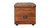 Brixton 35.4" Tufted Leather Storage Trunk, Solid Mango Wood in Chestnut Finish