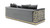 Javari 92" Art Deco Sofa in Microsuede Velvet with Gloss Brass Trim, Dark Gray