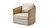 Thayer 30.1" Swivel Barrel Chair with Rattan Back, Oyster Gray Faux Leather