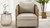 Thayer 30.1" Swivel Barrel Chair with Rattan Back, Oyster Gray Faux Leather
