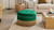 Yolanda 24" Round Upholstered Accent Ottoman, Ultramarine Green