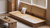 Oakstead 107.87" Low Profile Solid Oak Wood Storage Sofa with Removable Cushions