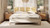 Toscana Upholstered Cane Back Platform Bed, King, Antique White