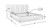 Toscana Upholstered Cane Back Platform Bed, King, Antique White