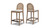 Panama 26.5" Curved Back Cane Rattan Counter Stool, Set of 2, Two-Tone Neutral Gray