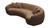 Valmere 102.36" Curved Half-Moon Fleeced Teddy Upholstered Sofa with 4 Toss Pillows, Brown